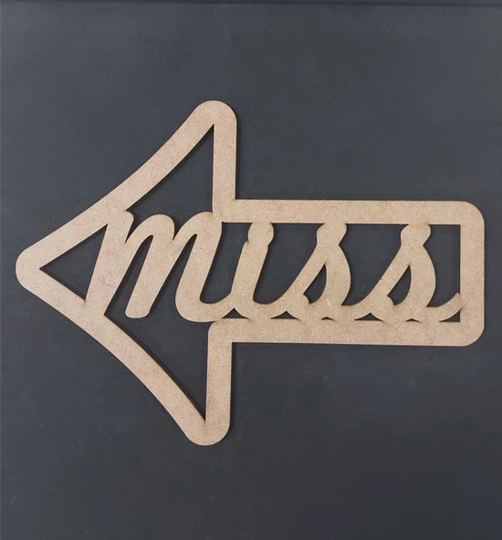 Ahşap Miss Yön İşareti 30x22cm ürün görseli 1