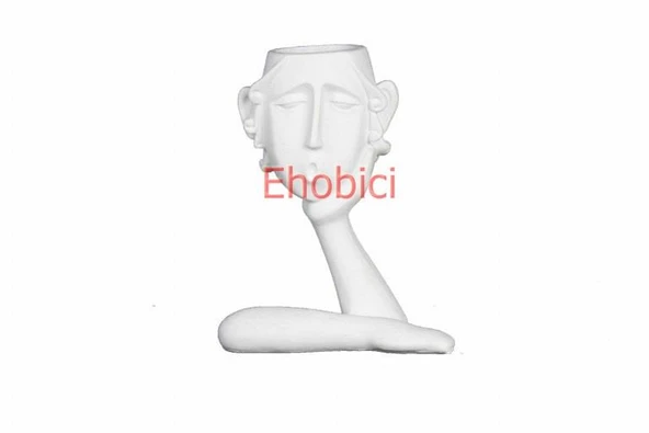 Polyester Tek Eli Yüzünde Soyut Saksı 20x16cm HYK611 ürün görseli 1