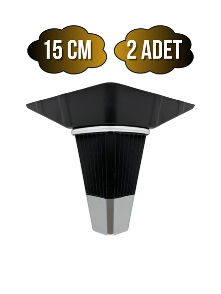 İrem Siyah Krom 15cm Plastik Ayak Mobilya Masa ve Dolap Ayağı(SİYAH KROM)(15CM) Siyah 15cm 15cm - 2 ADET ürün görseli 1