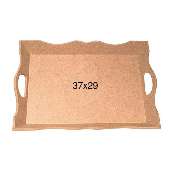 Ahşap Kulplu Tepsi 37x29cm T706 ürün görseli 1
