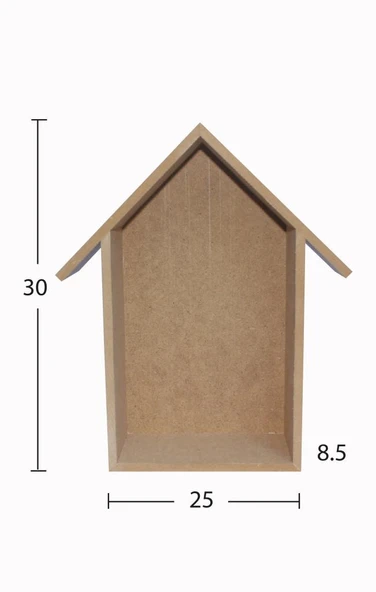 Ev Şeklinde Ahşap Pano 30x25cm L-225 ürün görseli 1