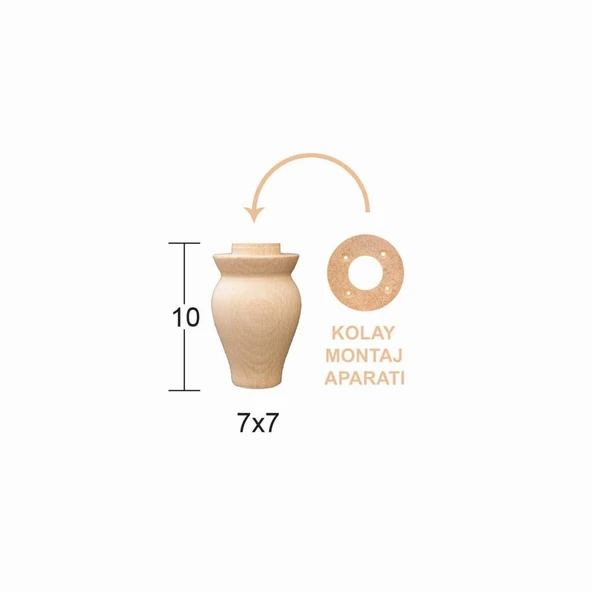 Torna Ayak 10cm Doğal Ağaç FT26 ürün görseli 1