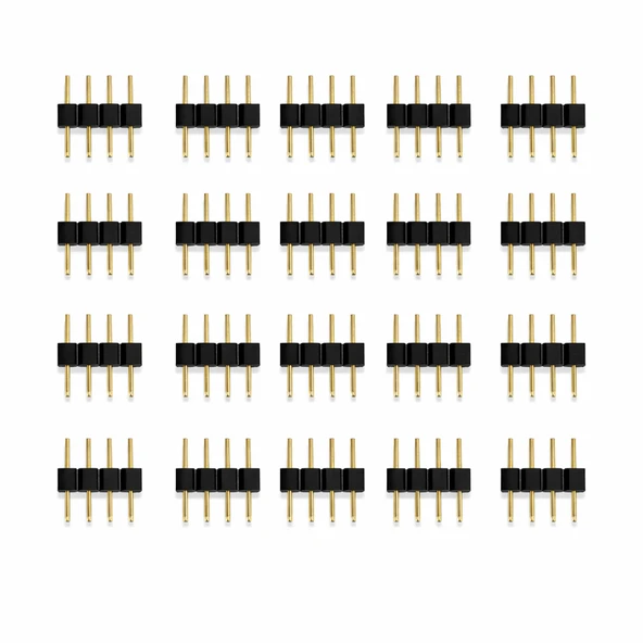 RGB LED Konnektör 4 Pin Erkek 20’li Set RGB Şerit LED Bağlantı Ucu Jumper Pin Adaptör RGB LED Şerit Birleştirme Konnektörü (Siyah) ürün görseli 1