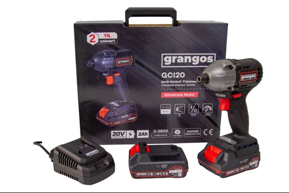 Grangos GCI20-T2 20V 2 Ah Çift Akülü Darbeli Vidalama ürün görseli 1
