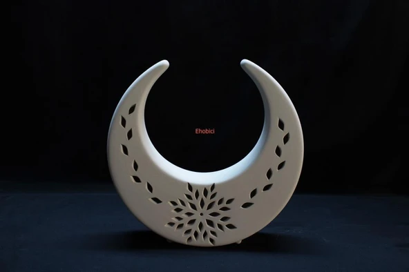 Seramik Çiçekli Küçük Hilal 15cm O-25 ürün görseli 1