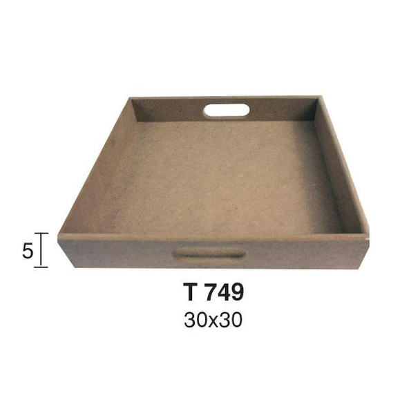 Ahşap Kare Tepsi 30x30cm T749 ürün görseli 1