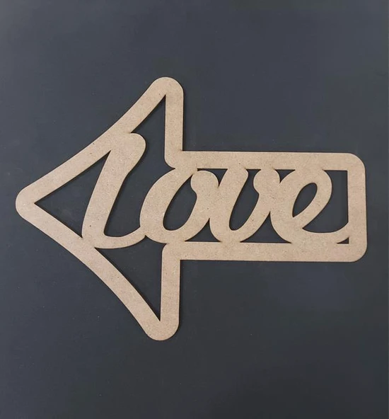Ahşap Love Yön İşareti 30x22cm ürün görseli 1