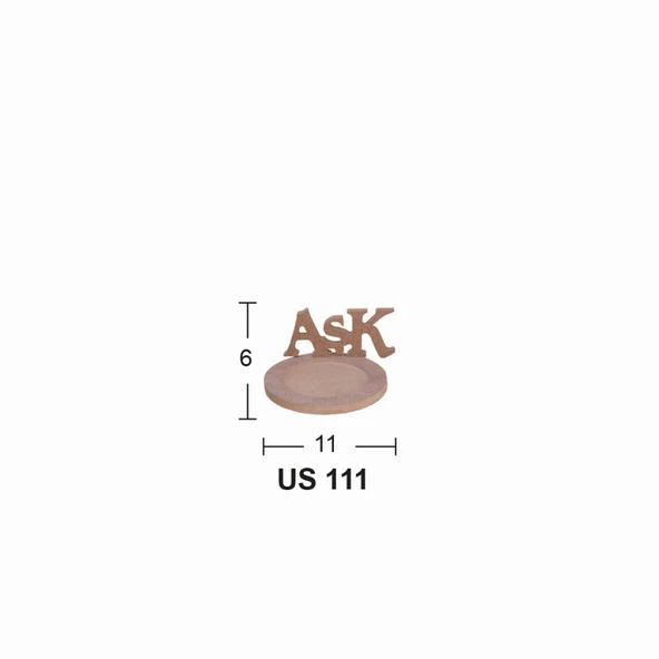 Ahşap Yuvarlak Aşk Fincan Bardak Altlığı 11x6cm US111 ürün görseli 1