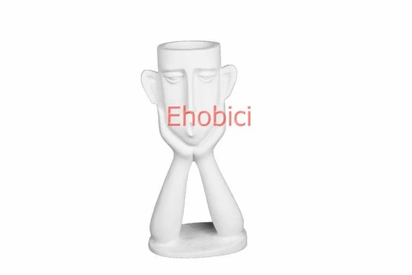 Polyester Elleri Yüzünde Soyut Saksı 25x12cm HYK610 ürün görseli 1