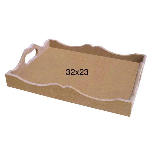 Ahşap Kulplu Tepsi 32x23cm T714 ürün görseli 1
