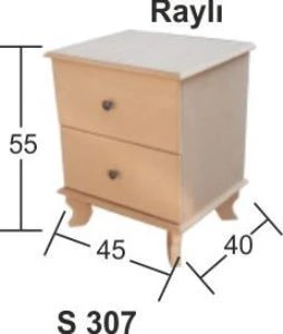 Ahşap Raylı Komodin 45x40cm S-307 ürün görseli 1