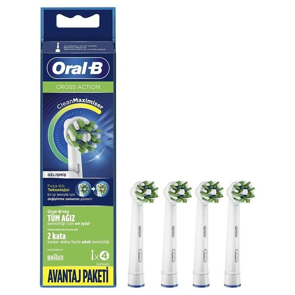 Oral-B Cross Action Şarjlı Diş Fırçası Yedek Başlığı 4'lü ürün görseli 1