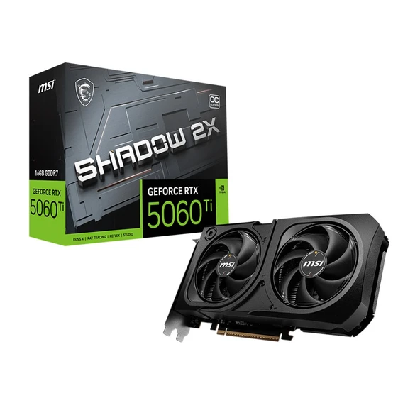 MSI GeForce RTX 5060 TI 16G SHADOW 2X OC PLUS 16GB GDDR7 128Bit DLSS 4 NVIDIA Ekran Kartı ürün görseli 1