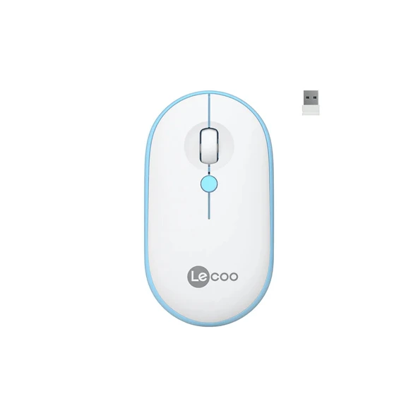 Lenovo Lecoo WS212-WEBE Beyaz-Mavi Optik Kablosuz Mouse ürün görseli 1