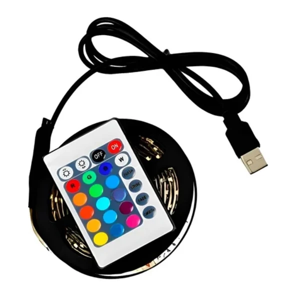 Petinka 2 Metre Renk Ayarlı Kumandalı USB LED Şerit IşıkDekoratif Ortam ve Ambiyans Aydınlatması ürün görseli 1