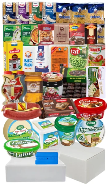 Ramazan erzak yardım paketi kumanya kolisi kahvaltı ve sahur seti toplam 33 parça ürün görseli 1