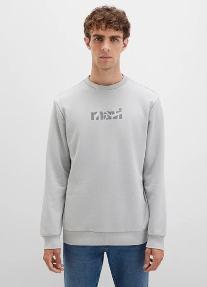Mavi M0S10402 Logo Baskılı Erkek Sweatshirt - Resim 4