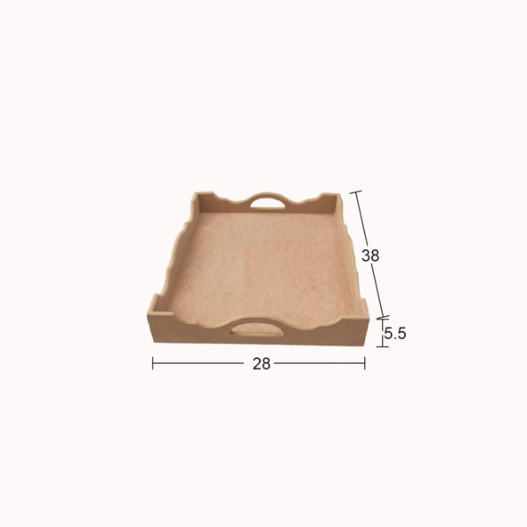 Ahşap Dalgalı Tepsi 38x28cm T769 ürün görseli 1