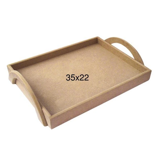 Ahşap Kulplu Tepsi 35x22cm T718 ürün görseli 1