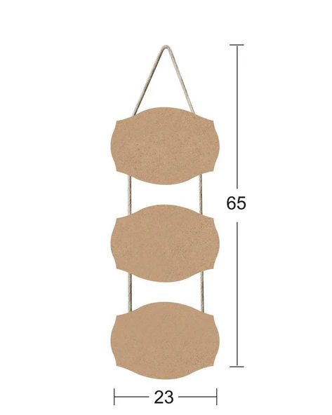 Askılı 3 lü Ahşap Pano 65x23cm F727 ürün görseli 1
