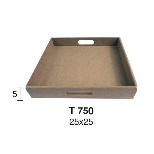 Ahşap Kare Tepsi 25x25cm T750 ürün görseli 1