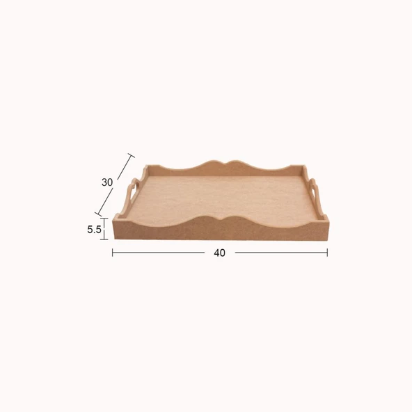 Ahşap Pirinç Dekopaj Tepsisi 40x30cm T765 ürün görseli 1