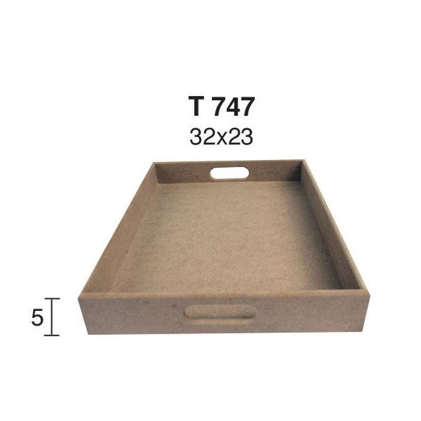 Ahşap Dikdörtgen Tepsi 32x23cm T747 ürün görseli 1