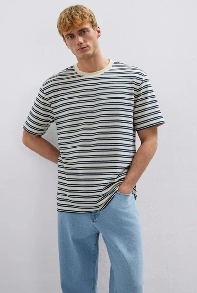 Mavi M0613166 Çizgili Tişört Erkek T-Shirt ürün görseli 1