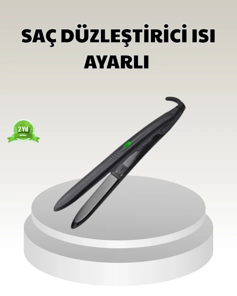 Dijital Ekranlı Isı Ayarlı Saç Düzleştirici –  Titanyum Plaka, Seyahat Dostu Tasarım ürün görseli 1