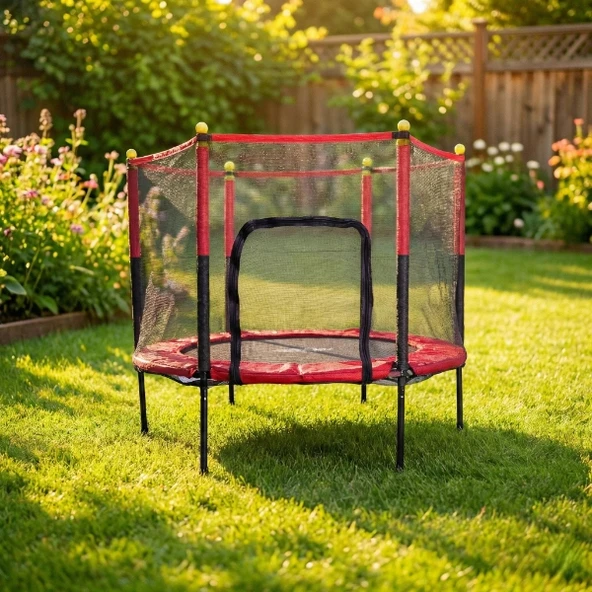 Fileli 140 cm Büyük Boy Trambolin - Resim 4