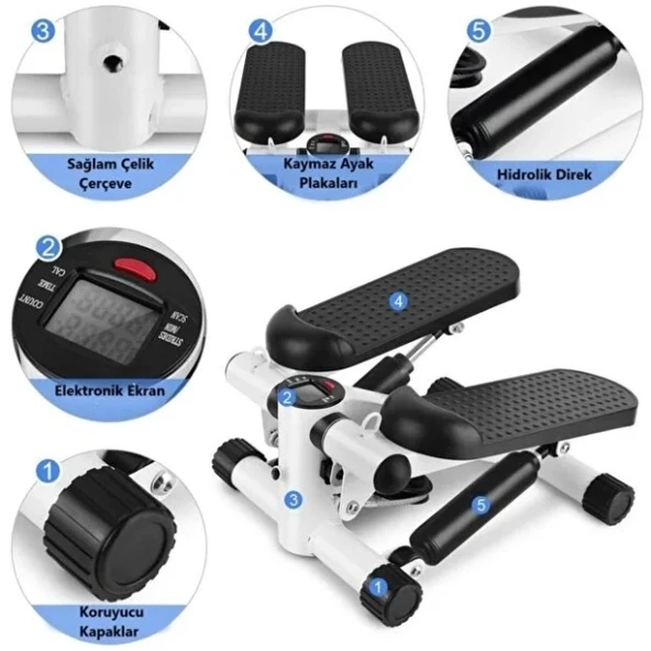Direnç Lastikli Mini Stepper Egzersiz Aleti - Resim 2