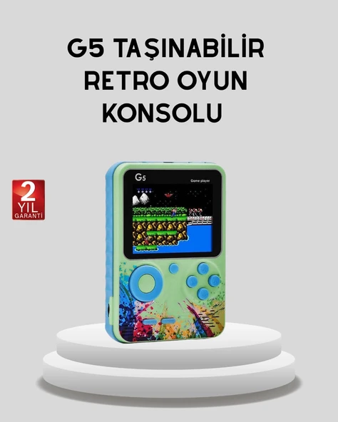 G5 Taşınabilir Retro Game Box 500 Oyunlu Şarjlı Mini Oyun Konsolu ürün görseli 1
