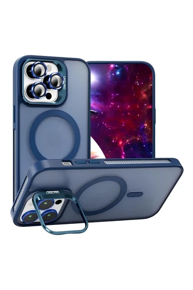 iPhone 16 Pro Max 6.9'' StandGuard MagSafe Kılıf + Lens Koruma Gece Mavisi ürün görseli 1