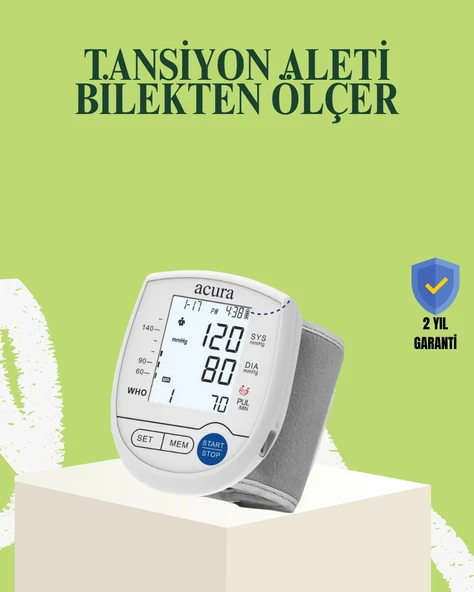 Bilekten Dijital Tansiyon Aleti Hem Pilli Hem Şarjlı Hafızalı ürün görseli 1