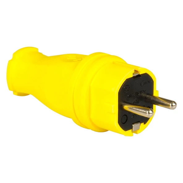 TP Electric 3101-301-0700 Vidalı Bağlantı 16A Kauçuk Düz Fiş Sarı ürün görseli 1