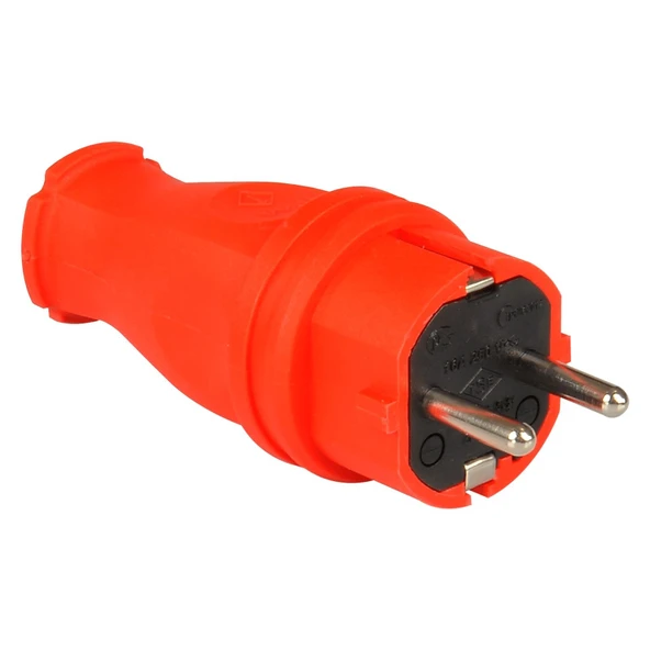 TP Electric 3101-301-1600 Vidalı Bağlantı 16A Kauçuk Düz Fiş Kırmızı ürün görseli 1