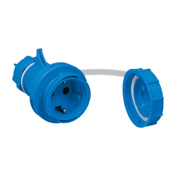 TP Electric 3101-370-0900 Vidalı Bağlantı 16A Kauçuk Uzatma Prizi Mavi ürün görseli 1