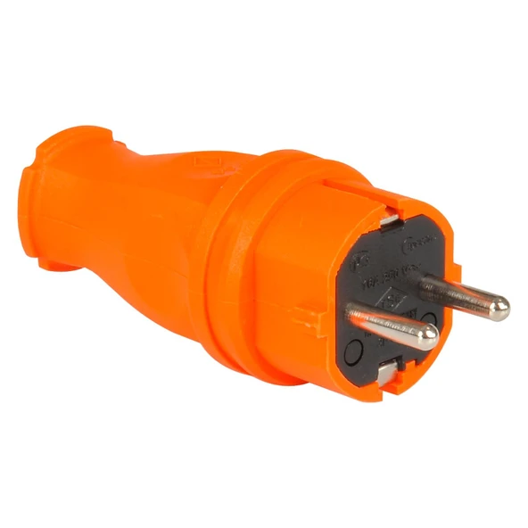 TP Electric 3101-301-2300 Vidalı Bağlantı 16A Kauçuk Düz Fiş Turuncu ürün görseli 1