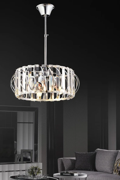 Luna Lighting Luxury KROM Kristal Taşlı Avize 30 Luk ürün görseli 1