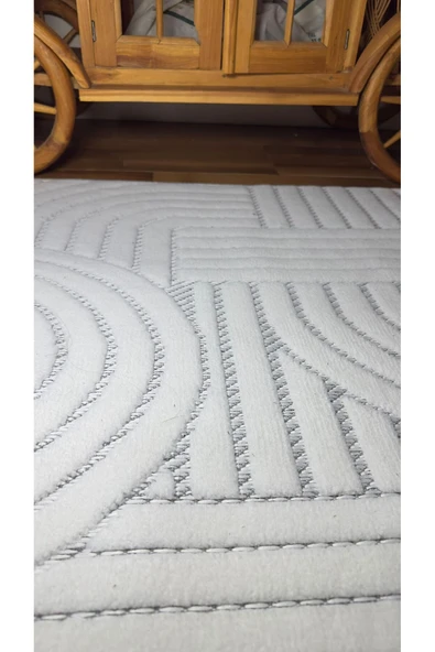 denf home Loft Krem Bohem İskandinav Sisal Pamuk Taban Yıkanabilir Özel Kesim Kaymaz Salon Mutfak ürün görseli 1