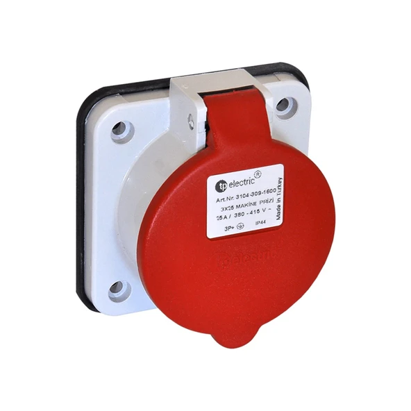 TP Electric 3104-309-1600 25A Makine Prizi Kırmızı ürün görseli 1