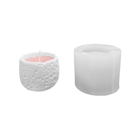 Silikon 3D Taş Dokulu Taş Tozu Mumluk Kalıbı ürün görseli 1