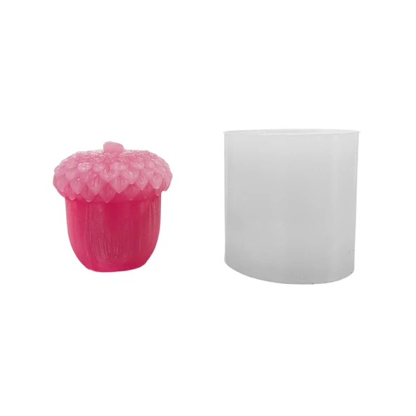 Silikon 3D Meşe Palamudu Mum Kalıbı ürün görseli 1