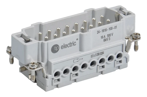 TP Electric 24-1616-100-01 Vidalı Bağlantı 16x16A Fiş Çekirdek (1-16) ürün görseli 1