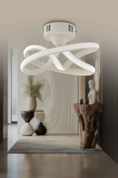 Luna Lighting Vino Riserva Model Beyaz Renk Metal Salon Mutfak Oturma Yatak Odası Modern Led Plafonyer Avize ürün görseli 1