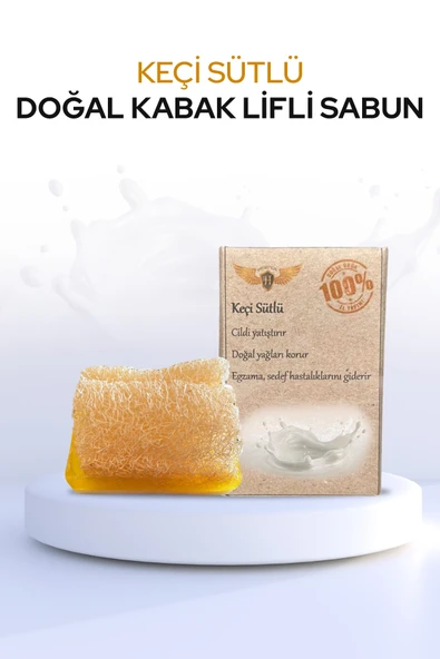 El Yapımı Kabak Lifli Doğal Keçi Sütlü Güzellik Sabunu ürün görseli 1