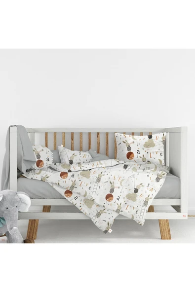 Flanel (Pazen) Kumaşından %100 Pamuklu Bebek Nevresim Takımı - 100x150 ürün görseli 1