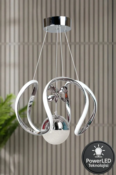 Luna Lighting Clasy Model Krom Kaplama Metal Salon Mutfak Oturma Yatak Odası Modern Led Sarkıt Avize Beyaz Işık ürün görseli 1