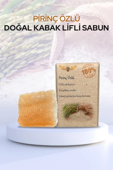 El Yapımı Kabak Lifli Doğal Pirinç Özlü Güzellik Sabunu ürün görseli 1