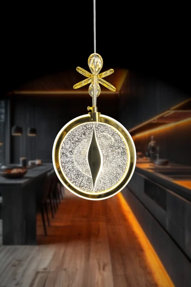 Luna Lighting Dark Model Gold Kaplama 3renk Metal Salon Mutfak Oturma Yatak Odası Modern Led Sarkıt Avize ürün görseli 1